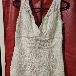 David's Bridal Ivory Lace Wedding Dress